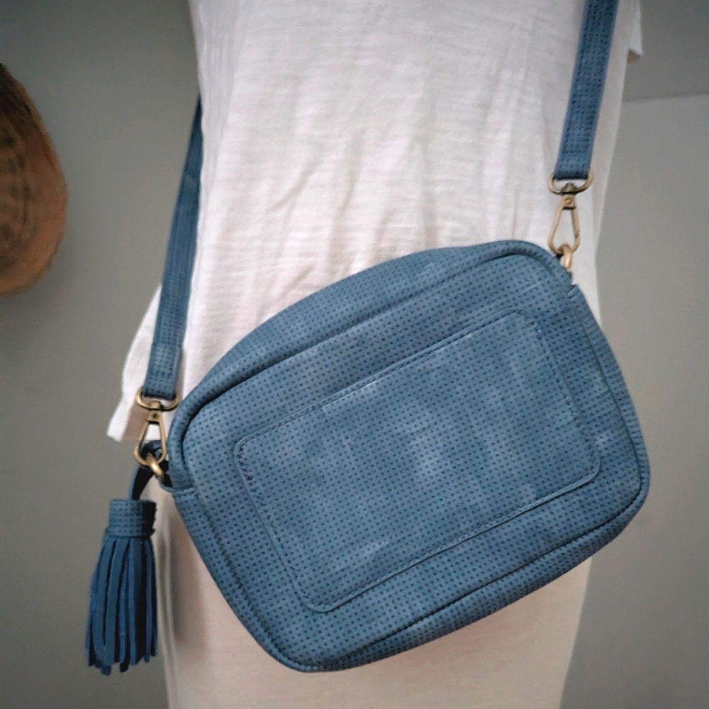 Nori Perforated Faux Suede Crossbody Purse from Anthropologie - Picture 4 of 15